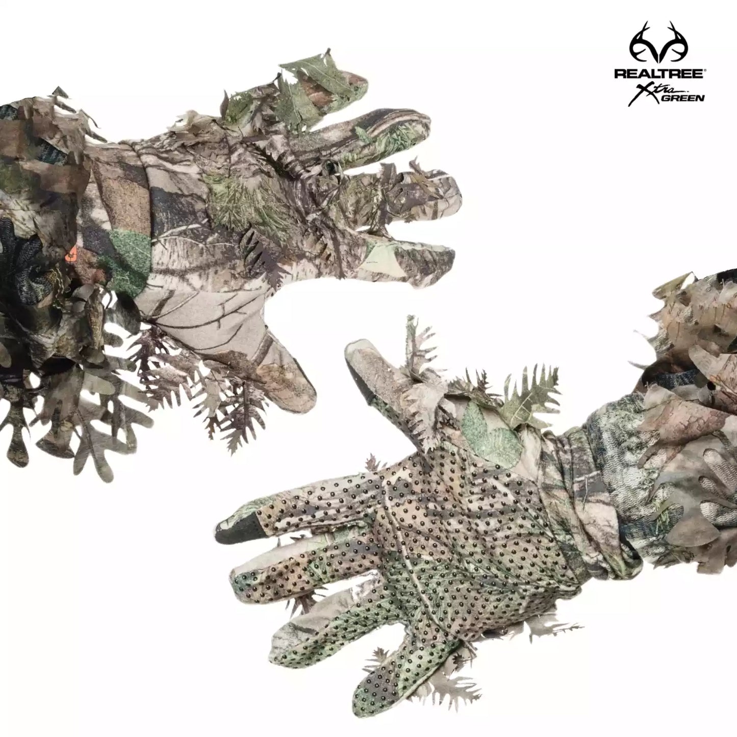 Leafy Camo Gloves (Fingerless or Touchscreen Tips) by QuikCamo