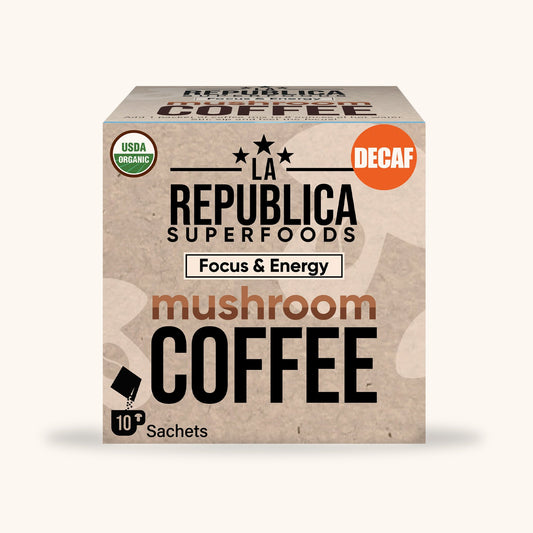 DECAF Mushroom Coffee 10-Pack Box by La Republica Superfoods