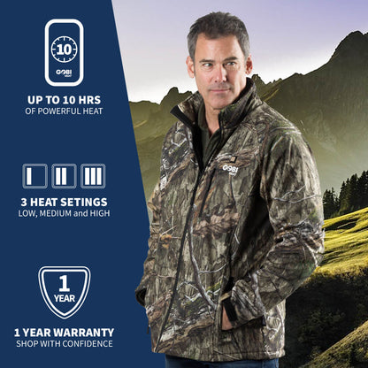 Sahara Heated Hunting Jacket - Mossy Oak Camo by Gobi Heat