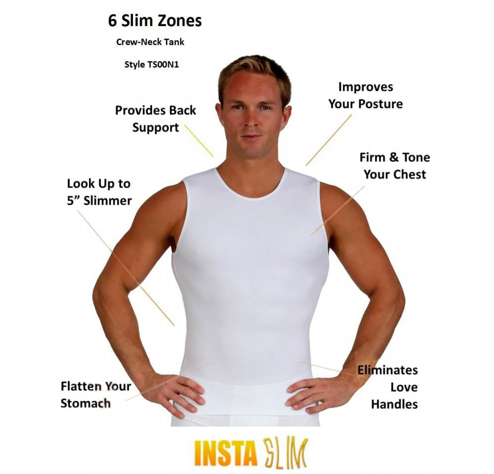 3 Pack Insta Slim Compression Sleeveless Crew Neck Tank TS00N3 by InstantFigure - InstaSlim - InstantRecoveryMD