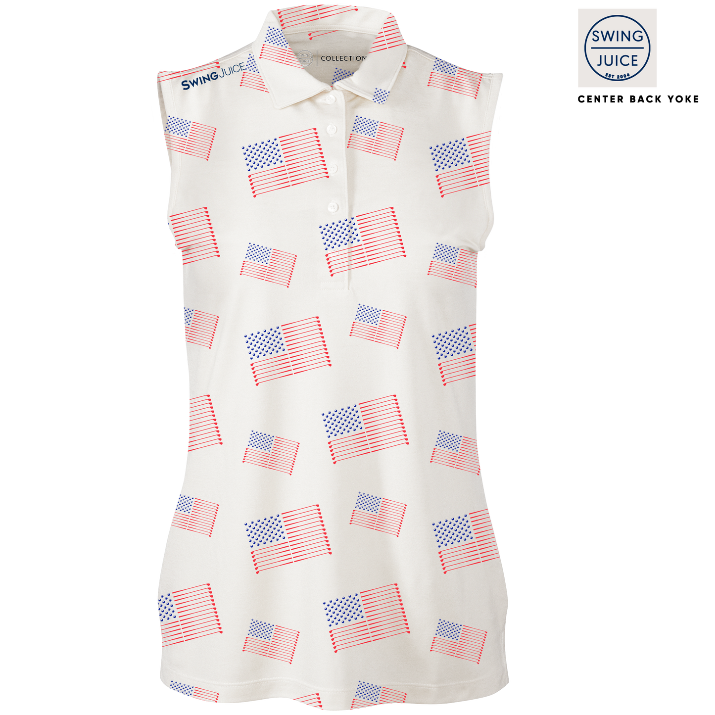 Golf Flag Women's Sleeveless Polo by SwingJuice LLC