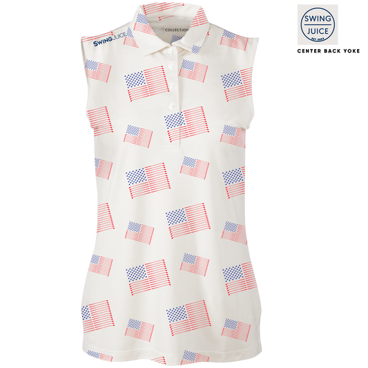 Golf Flag Women's Sleeveless Polo by SwingJuice LLC