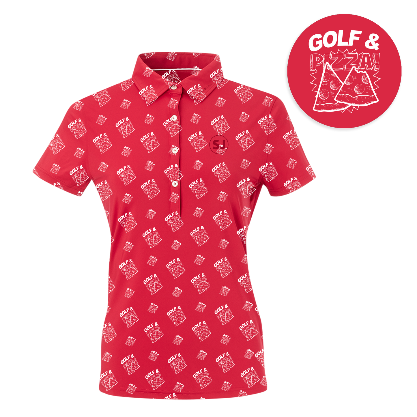 Golf & Pizza Women's Polo by SwingJuice LLC