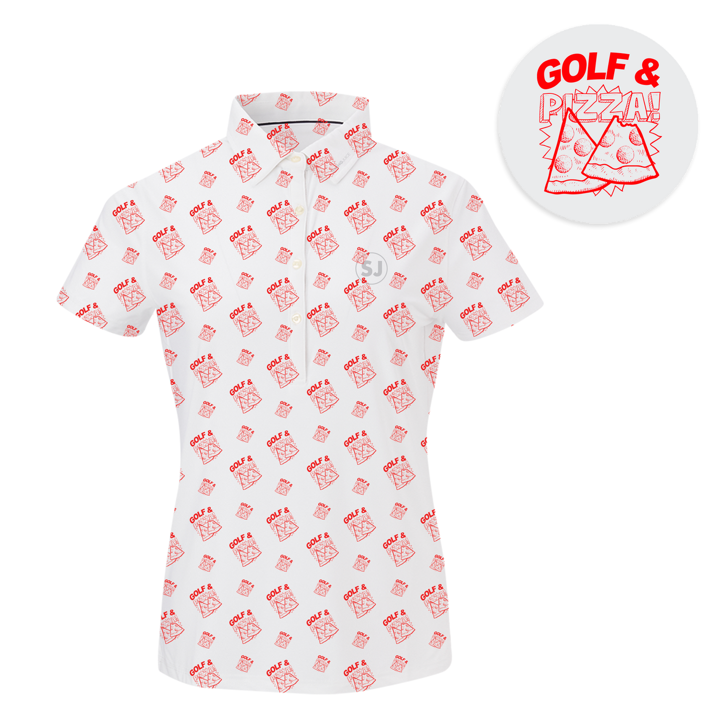 Golf & Pizza Women's Polo by SwingJuice LLC