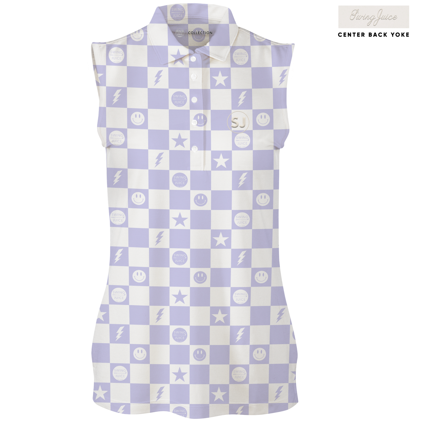 Golf Smiley Women's Sleeveless Polo by SwingJuice LLC