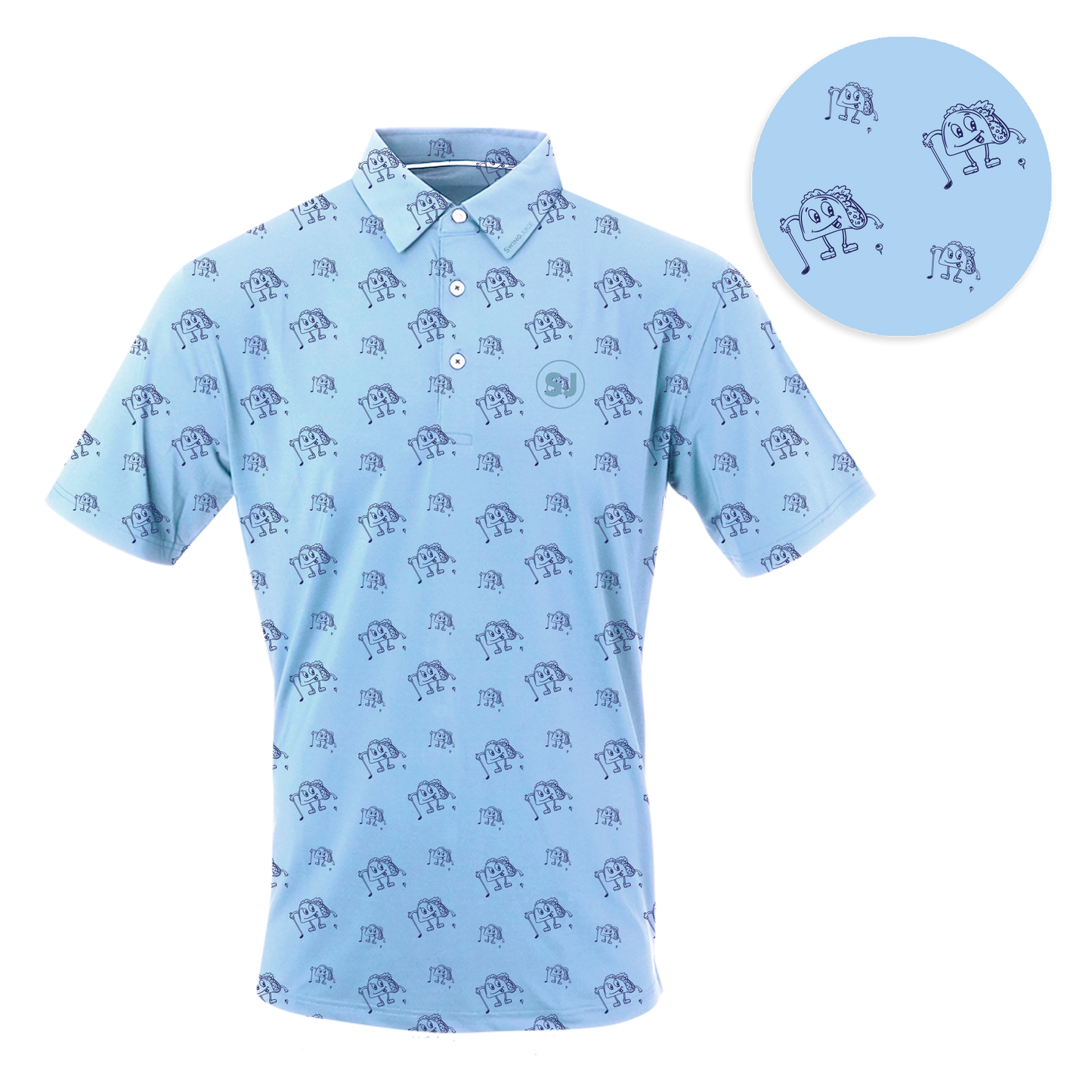 Golf & Tacos Men's Polo by SwingJuice LLC