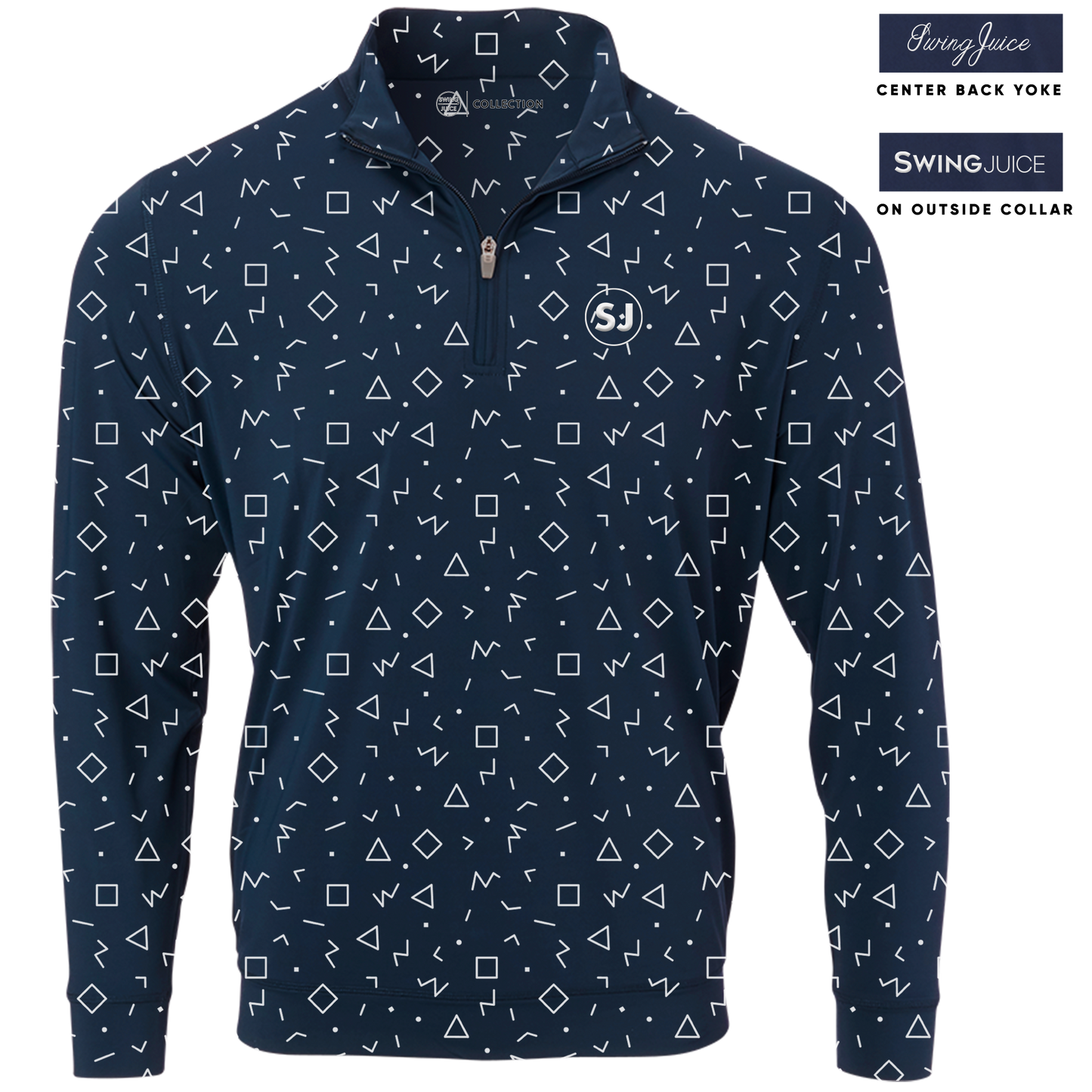 Golf Memphis Geometric Men's Quarter Zip by SwingJuice LLC