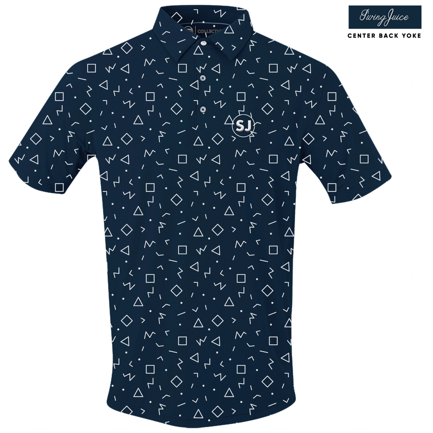 Golf Memphis Geometric Men's Polo by SwingJuice LLC