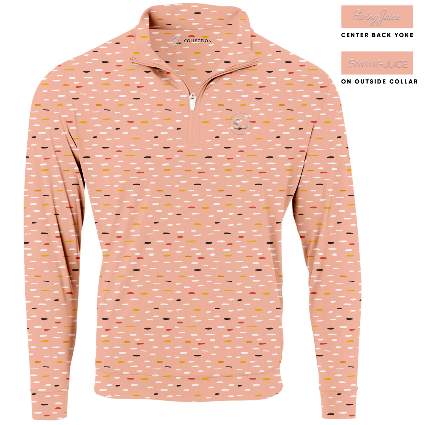 Golf Mid Century Nostalgia Men's Quarter Zip by SwingJuice LLC