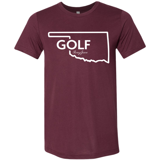 Golf Oklahoma Unisex T-Shirt by SwingJuice LLC