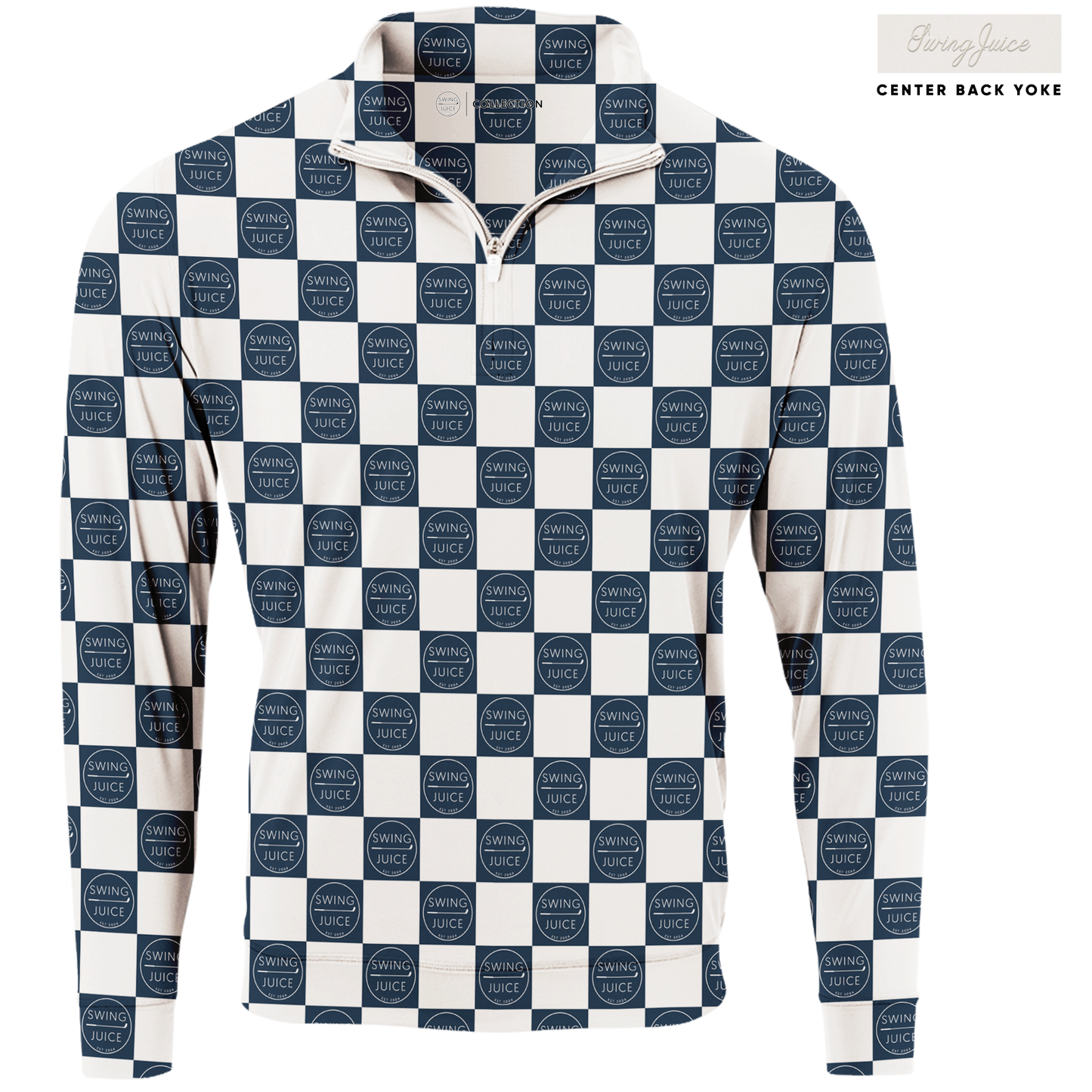 Golf SJ Checkerboard Men's Quarter Zip by SwingJuice LLC