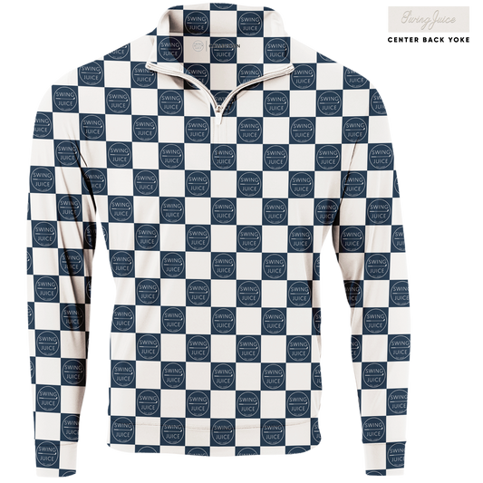 Golf SJ Checkerboard Men's Quarter Zip by SwingJuice LLC