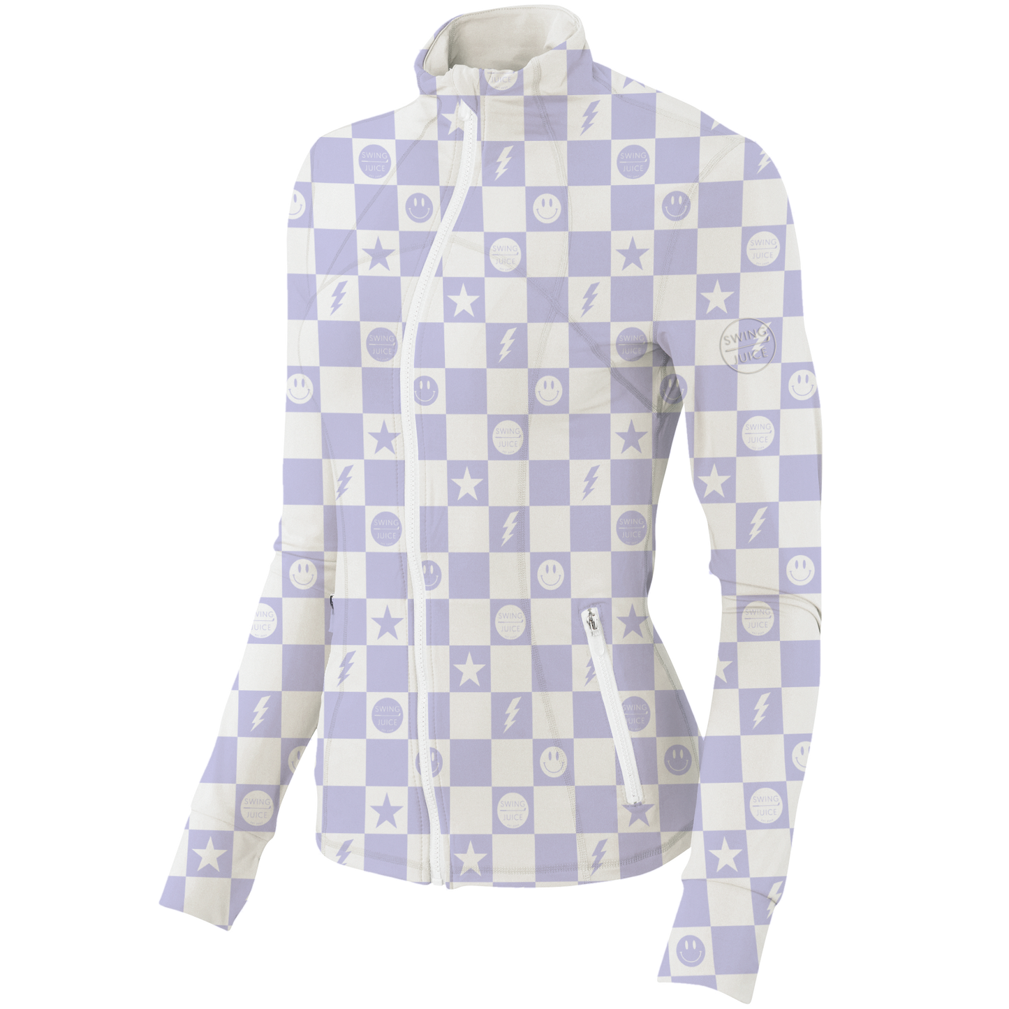 Golf Smiley Women's Full Zip by SwingJuice LLC