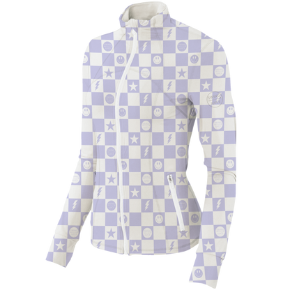 Golf Smiley Women's Full Zip by SwingJuice LLC