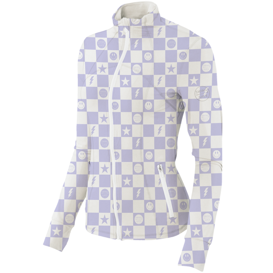 Golf Smiley Women's Full Zip by SwingJuice LLC