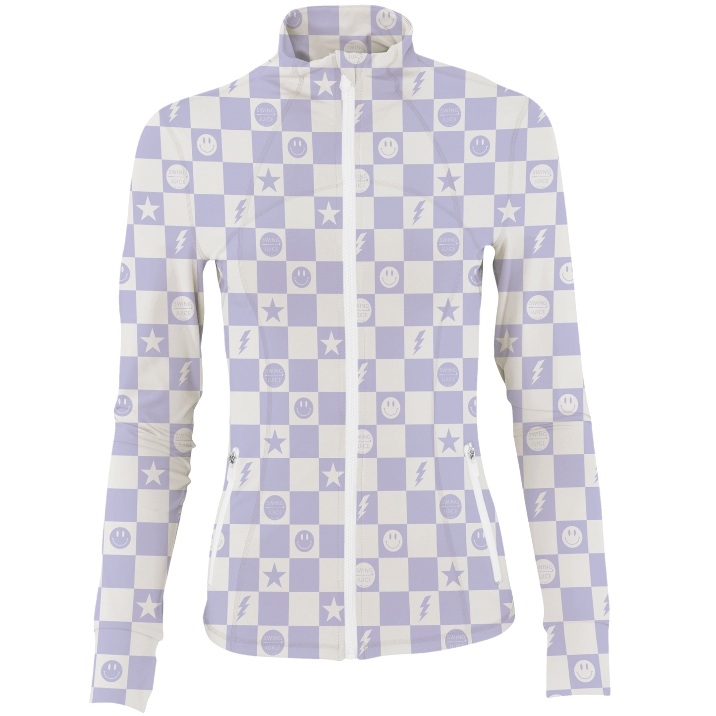 Golf Smiley Women's Full Zip by SwingJuice LLC