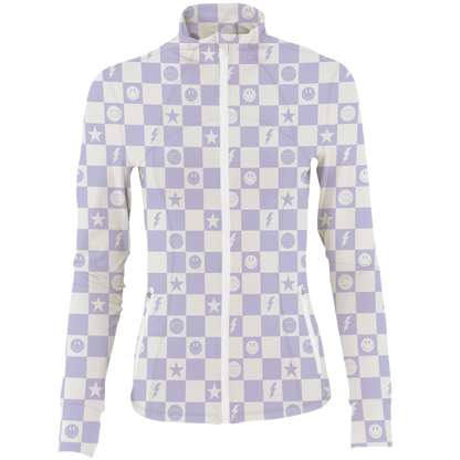 Golf Smiley Women's Full Zip by SwingJuice LLC