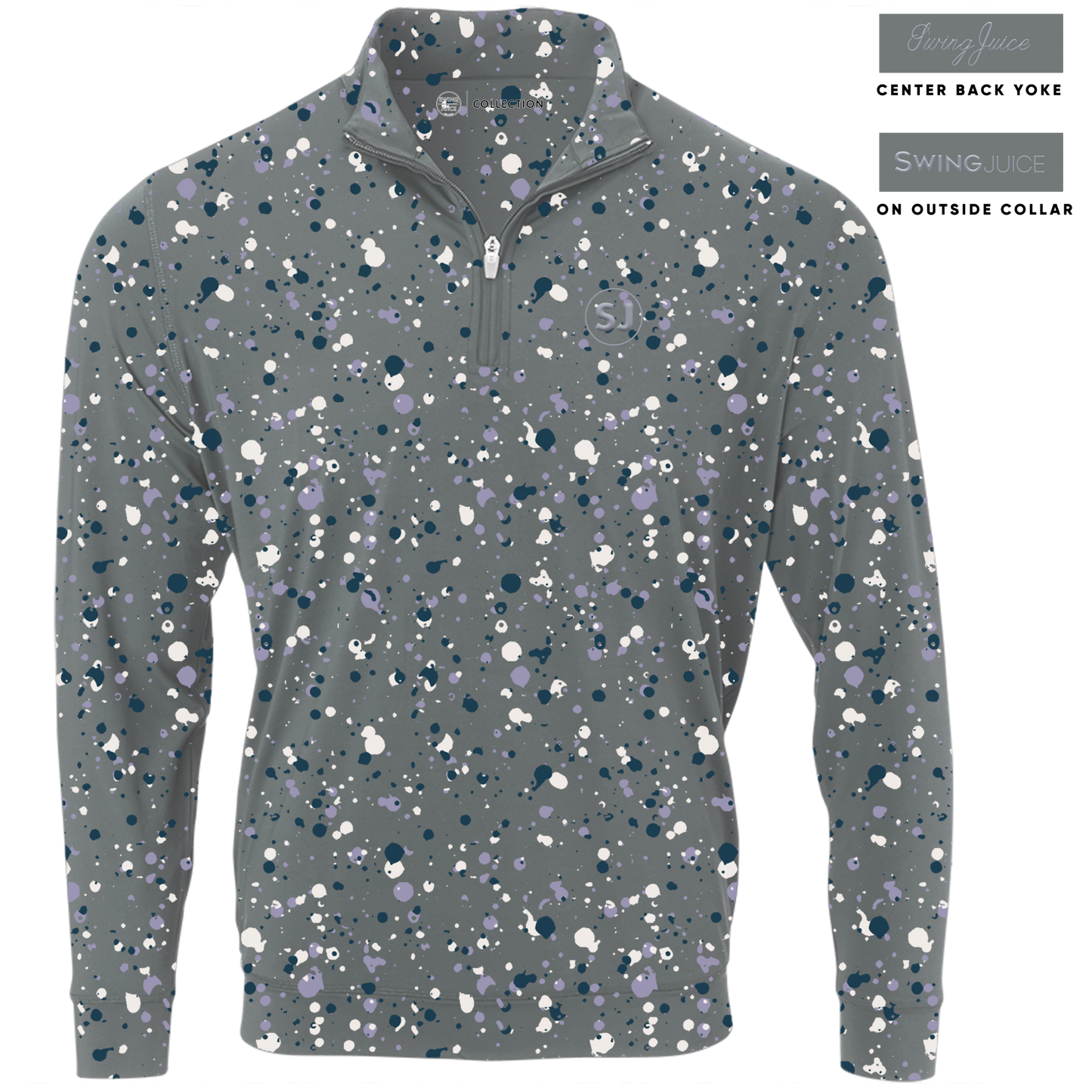 Golf Splatter Men's Quarter Zip by SwingJuice LLC