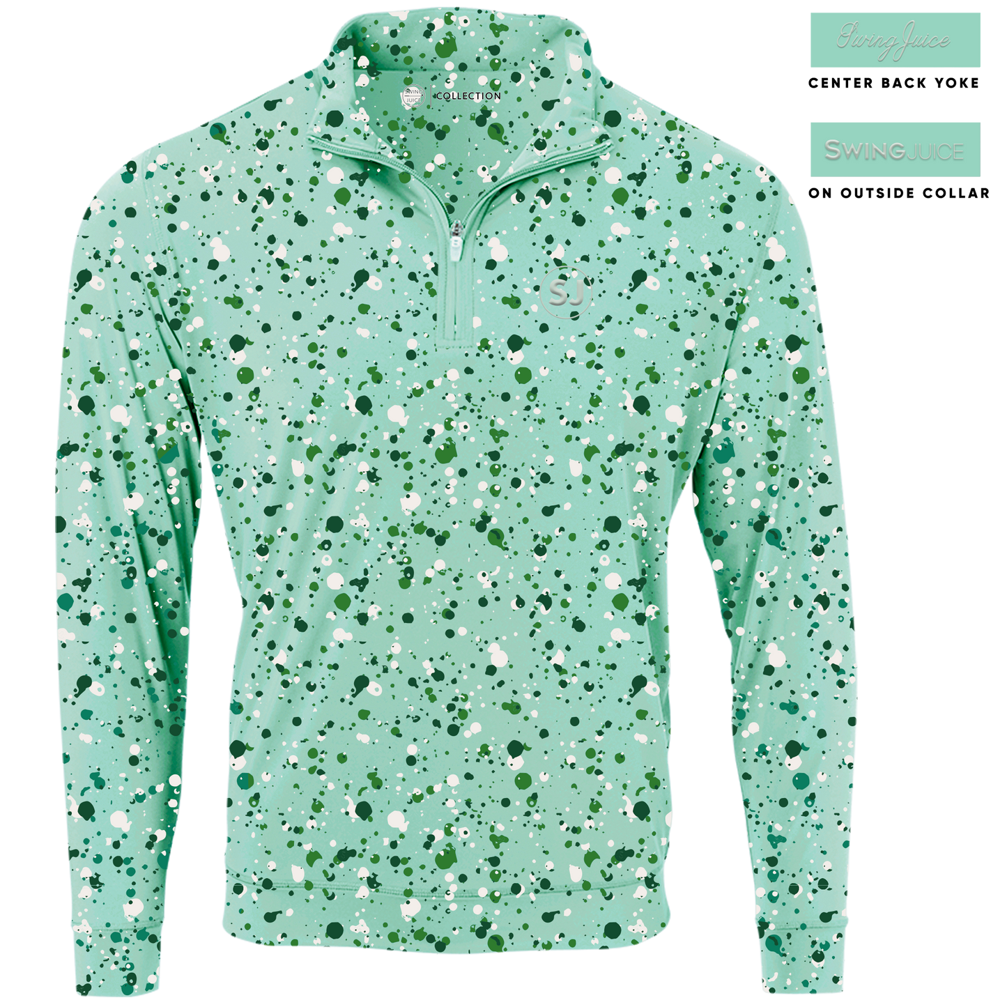 Golf Splatter Men's Quarter Zip by SwingJuice LLC