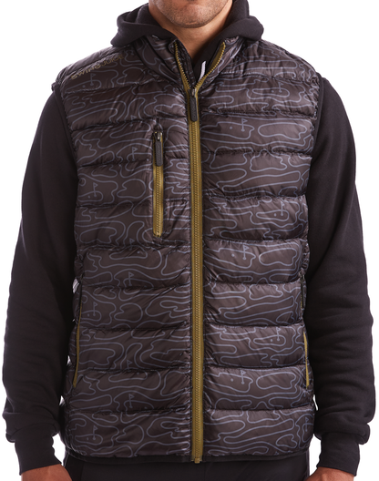 Golf Rhythmic Lines Men's Packable Puffer Vest by SwingJuice LLC