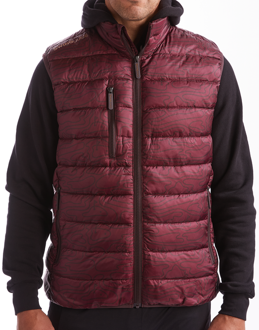 Golf Rhythmic Lines Men's Packable Puffer Vest by SwingJuice LLC