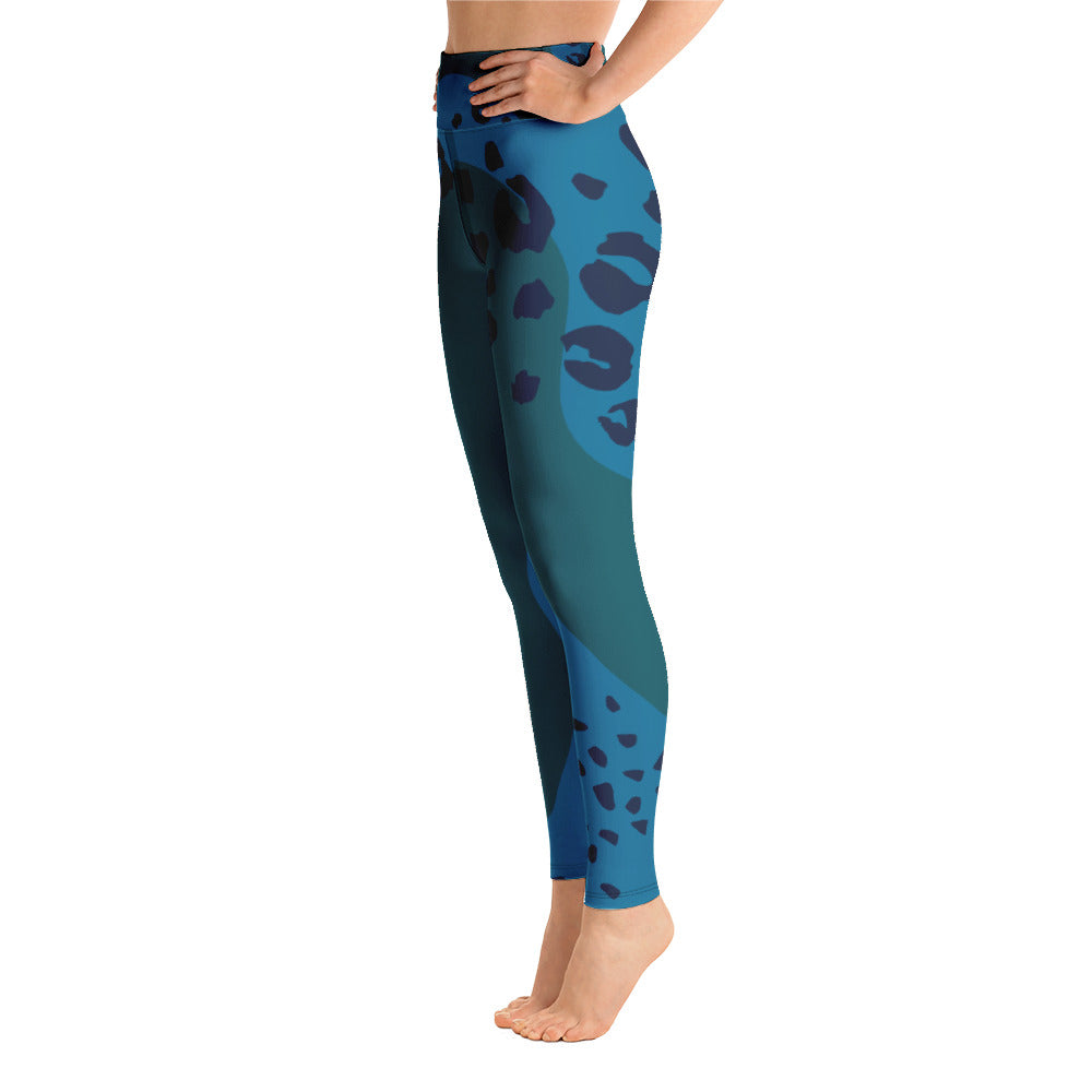 Women's Tropical Leopard Shark Yoga Leggings by Tropical Seas Clothing