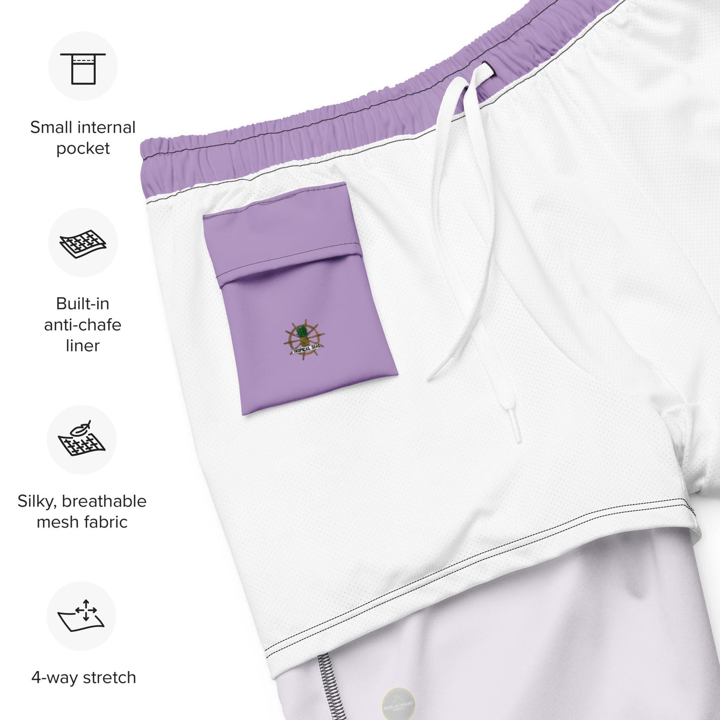 Men's Purple Eco Board Shorts by Tropical Seas Clothing