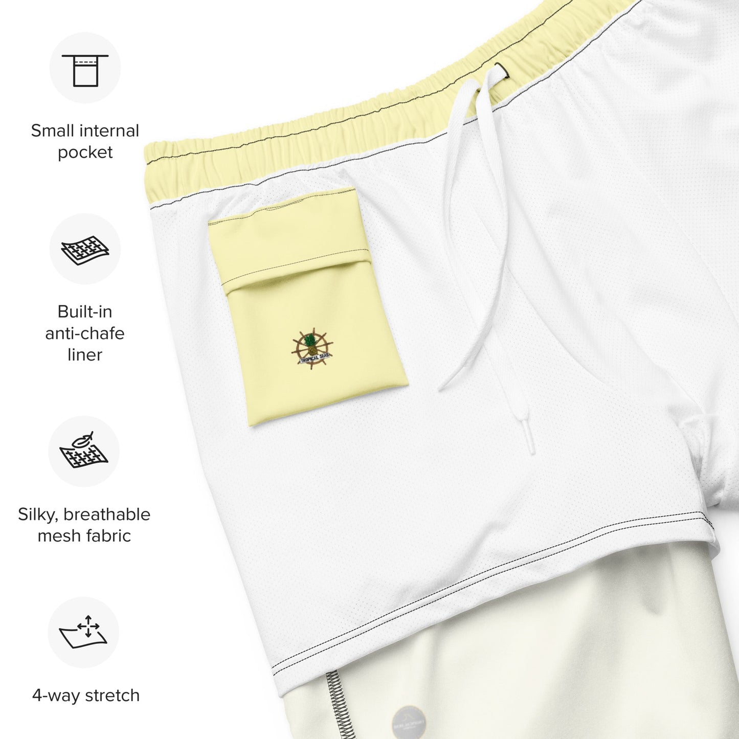 Men's Yellow Eco Board Shorts by Tropical Seas Clothing