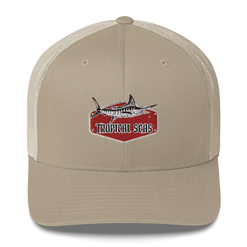 Tropical Marlin Trucker Hat by Tropical Seas Clothing