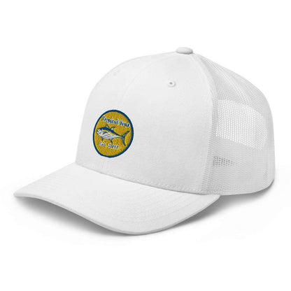 Tuna Tuna Tuna Fishing Trucker Hat by Tropical Seas Clothing