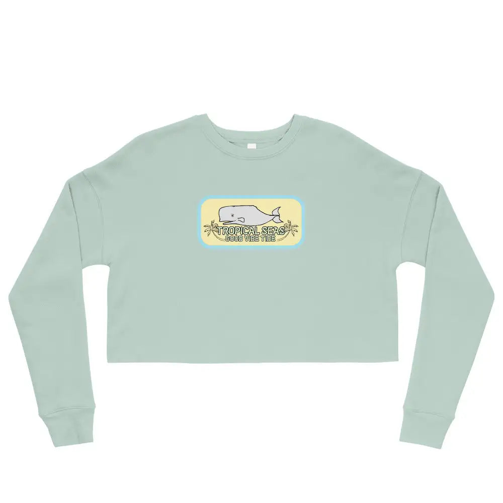 Women's Crop-Top Whale Tail Sweatshirt by Tropical Seas Clothing