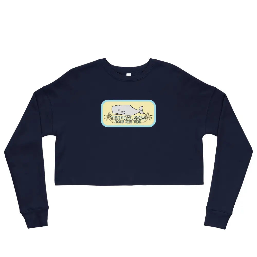 Women's Crop-Top Whale Tail Sweatshirt by Tropical Seas Clothing