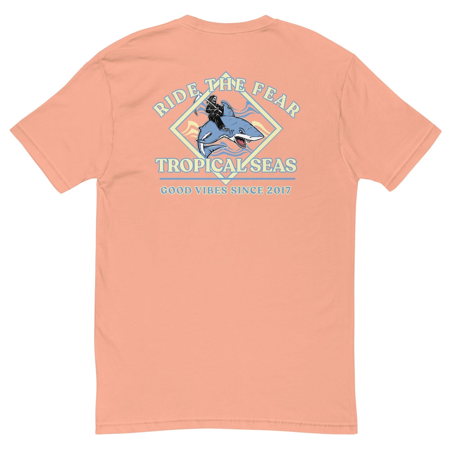 Men's Ride the Fear Shark T-shirt by Tropical Seas Clothing