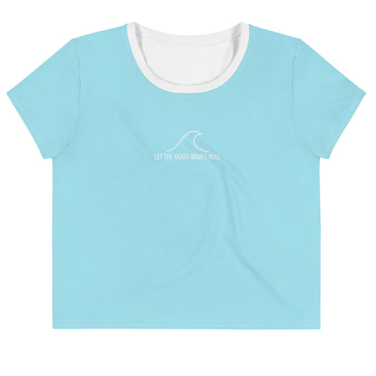 Women's Tropical Simple Wave Crop T-shirt by Tropical Seas Clothing