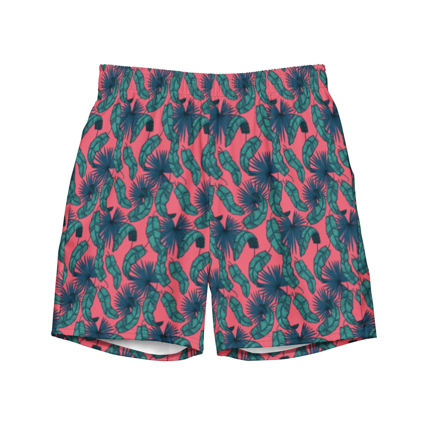 Men's Tropical Flamingo Palms Board Shorts by Tropical Seas Clothing