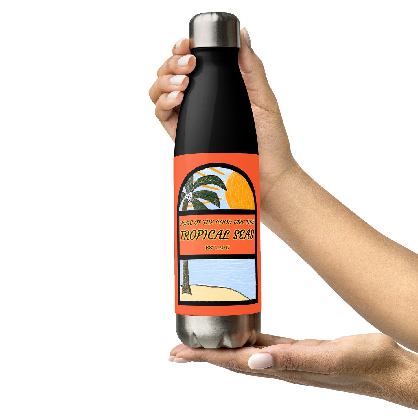 Lazy Afternoon Sketch Stainless Steel Water Bottle by Tropical Seas Clothing