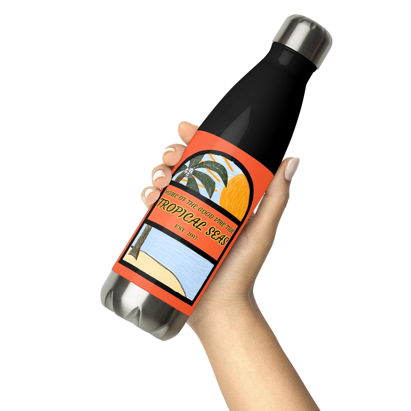 Lazy Afternoon Sketch Stainless Steel Water Bottle by Tropical Seas Clothing