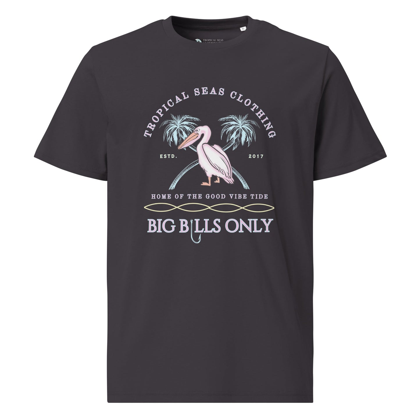 Premium Men's Tropical Pelican Organic Cotton T-Shirt – Sustainable Comfort with Coastal Style by Tropical Seas Clothing