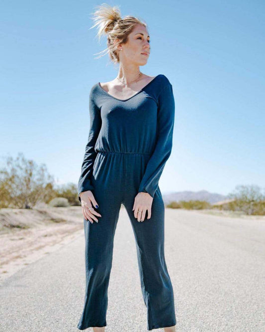 Long Sleeve Jumpsuit with Drop Back by People of Leisure
