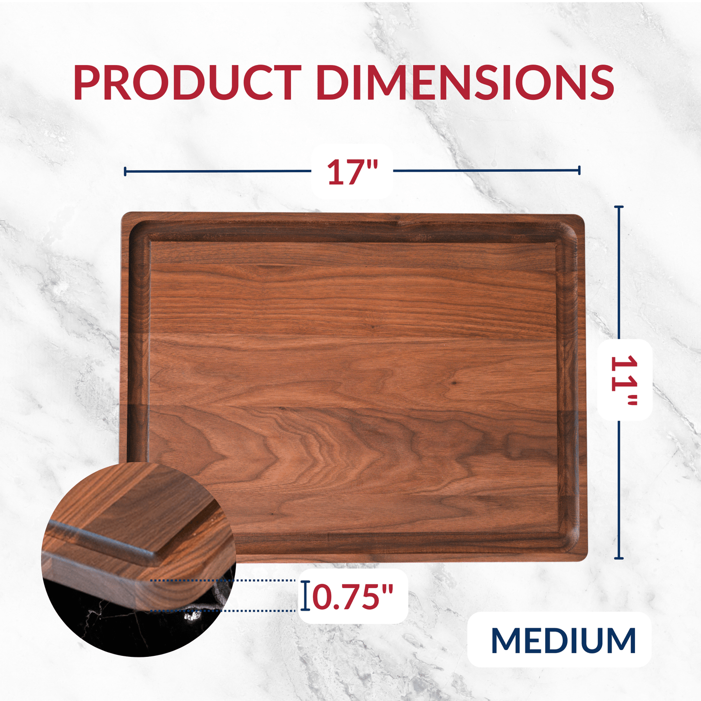 Medium Walnut Wood Cutting Board by Virginia Boys Kitchens