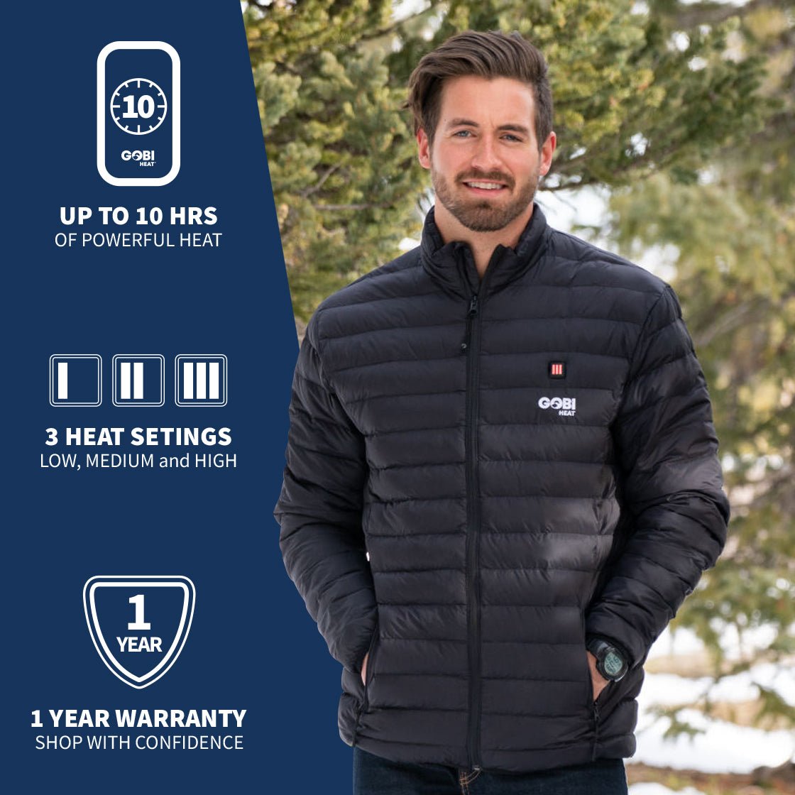 Wolf Mens Heated Jacket by Gobi Heat